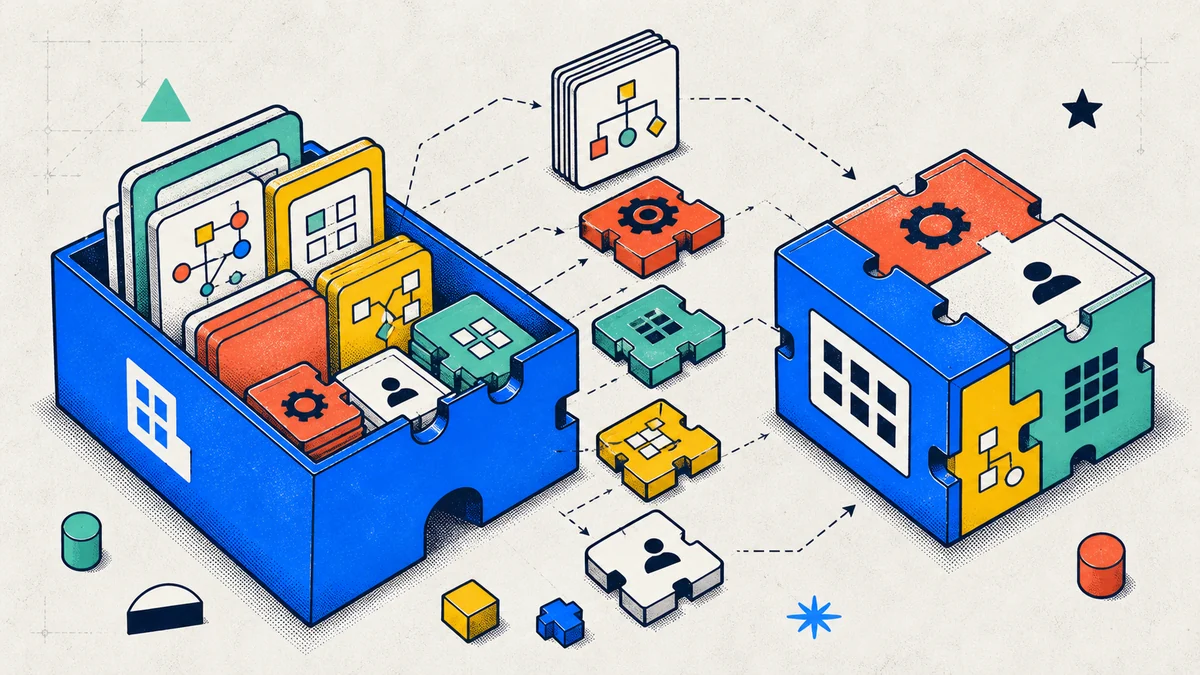 Context assembly explainer card showing project-owned AIWG components becoming a working system